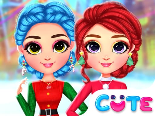 Rainbow Girls Christmas Outfits gameplay