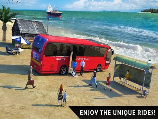Floating Water Surface Bus Racing Game gameplay