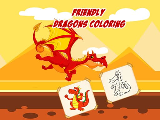Friendly Dragons Coloring gameplay