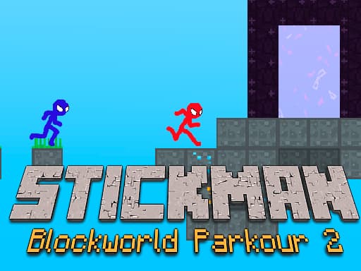 Stickman Blockworld Parkour 2 gameplay