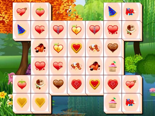 Valentines Day Mahjong gameplay