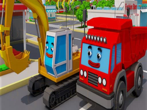 Trucks and Digger Jigsaw gameplay